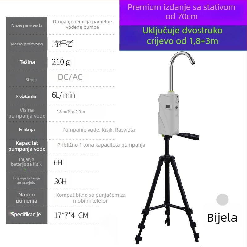 Senzor-aktivirana vodena pumpa za ribolov na otvorenom uz aerator i oksigenacijski sustav za kutiju