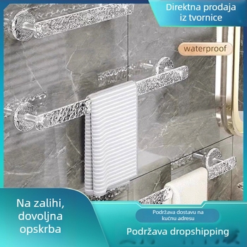 Akrilni zidni organizator za kupaonicu za papuče i ručnike, montaža bez bušenja