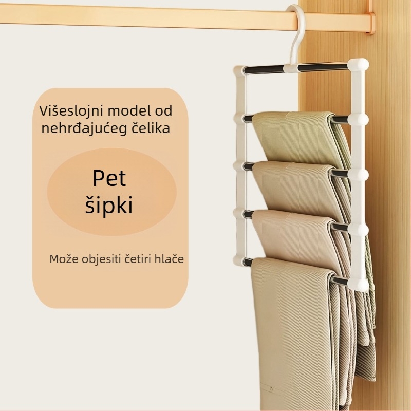 Višeslojni stalak za hlače sa protukliznom površinom za garderobu