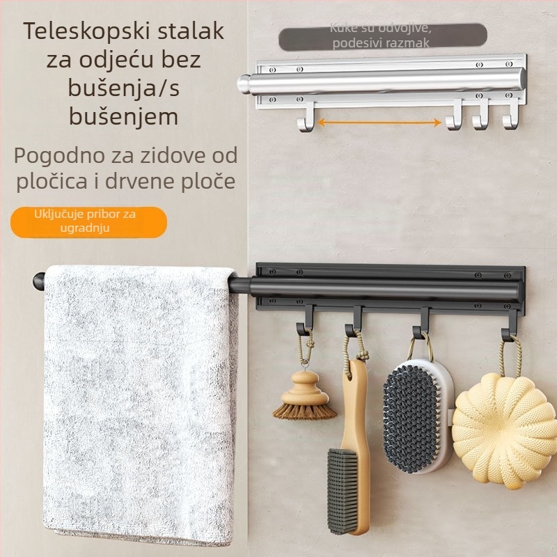Zidni organizator garderobe s izvlačnom vješalicom za odjeću
