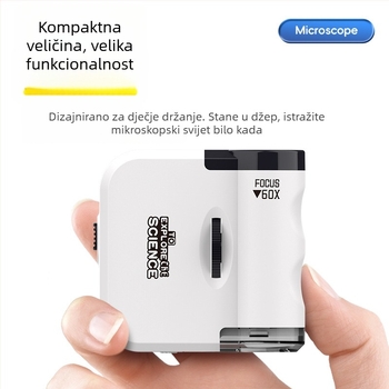Mini mikroskop privjesak za ključeve, 60x povećanje, istraživanje na otvorenom za djecu, prenosiva edukativna igračka, model LZ8611-1