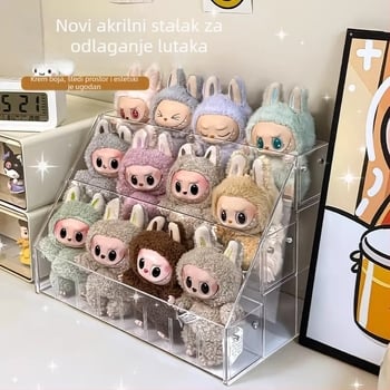 Prozirni akrilni višeslojni stalak za izlaganje lutkica i figurica, spremnik za Pop Mart figurice
