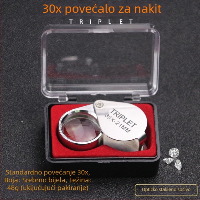 Prijenosni mikroskop s 30x povećanjem za filateliju, nakit, dijamante i dragulje, čaj i duhan, identifikaciju poštanskih marki i provjeru bankovnih novčanica