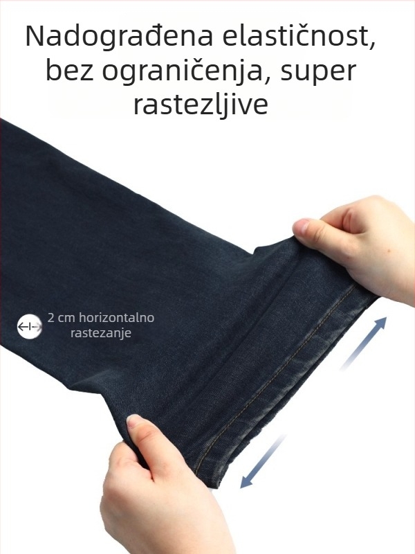 Ženske hlače od traperica visokog struka, uski straight kroj, cropped duljine 9/10, elastični denim, za sitnije figure, proljeće 2026