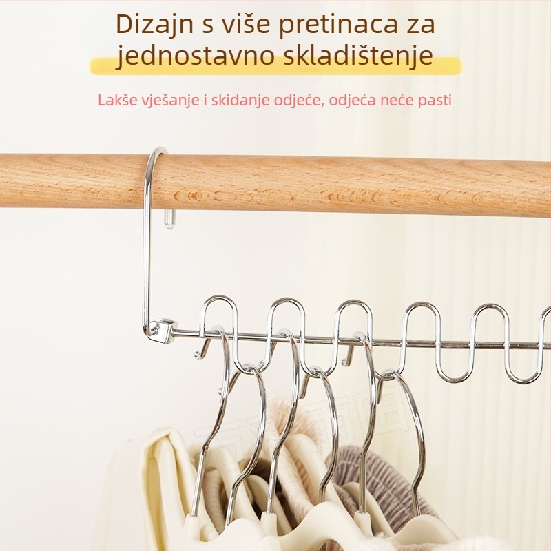 Višefunkcionalna sklopiva vješalica za odjeću za dom ili studentski dom, štedi prostor, metalni višeslojni stalak za odjeću