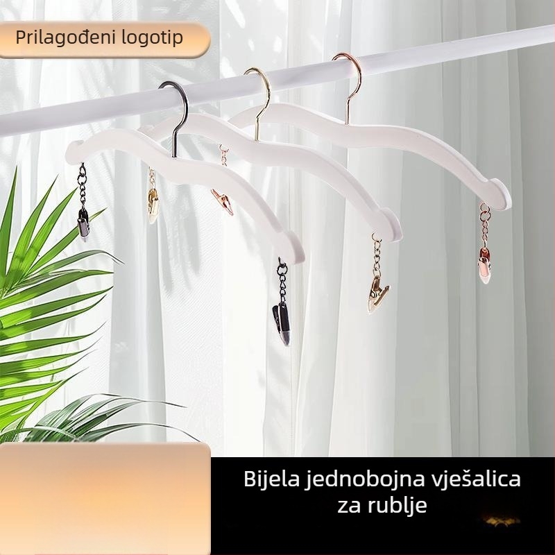 Plastična vješalica za grudnjake i donje rublje, bijela, protuklizni dizajn, elegantan kompaknog izgleda za organiziranje skladišta