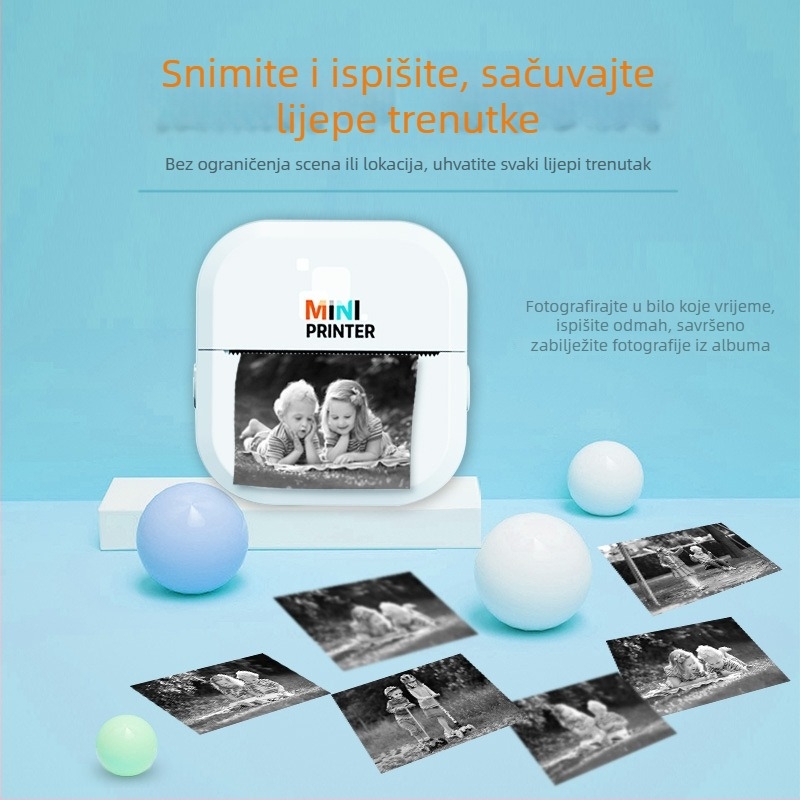 Mini pisač naljepnica za školu — termalno ispis fotografija zadataka za domaću zadaću