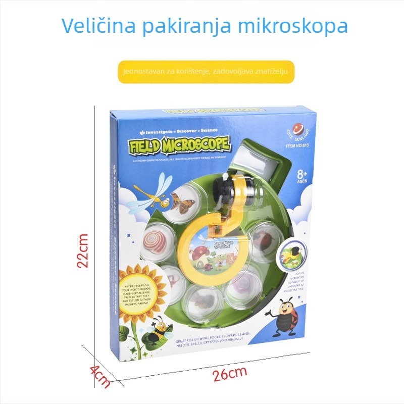Dječji edukativni mikroskop za biološka istraživanja – promatranje insekata i biljaka, nastavna pomagala New Sunshine
