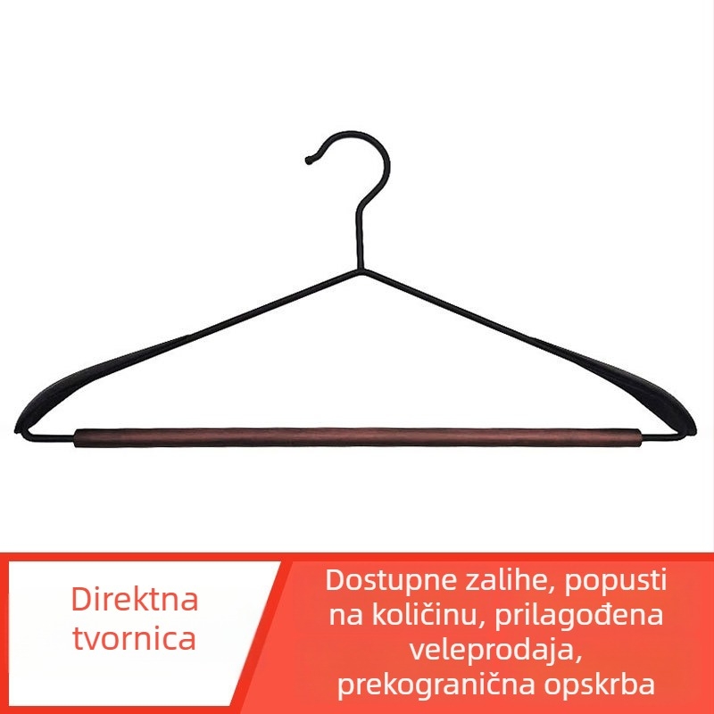 Nordijski minimalistički crno-bijeli vješalica od metalno-drevne kombinacije sa bezšivnim dizajnom i integriranim garderobnim ormarićem za odjeću i hlače