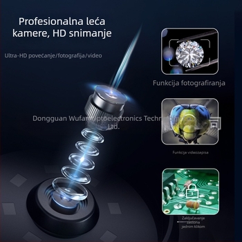 Profesionalni elektronički mikroskop s digitalnom povećalom, 4-razinska regulacija povećanja, fotografije i video, povezivanje s računalom, objektivi 10–25×