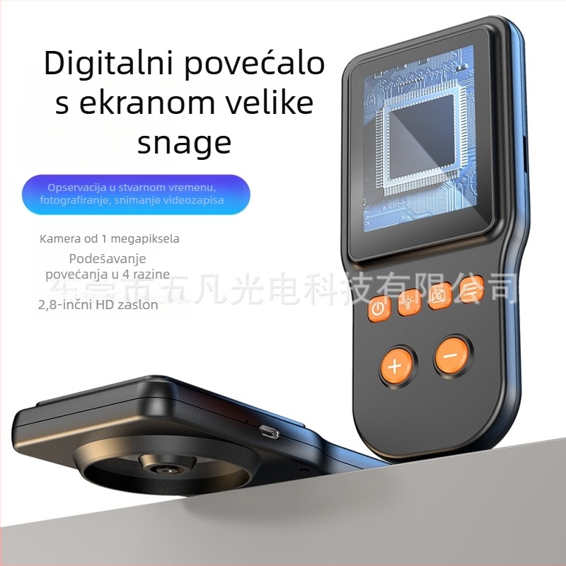 Profesionalni elektronički mikroskop s digitalnom povećalom, 4-razinska regulacija povećanja, fotografije i video, povezivanje s računalom, objektivi 10–25×