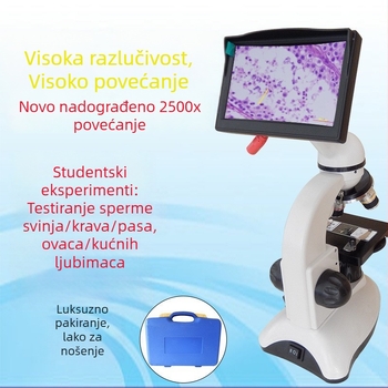 Biološki mikroskop 5000x s visokom osvjetljenjem, mikroskop za promatranje spermija za srednjoškolce