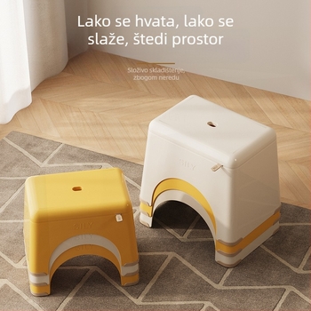 Plastična mala stolica za dom, niski dnevni stolac za djecu, slaganje u hrpe, debela protuklizna podloga, pogodna za kupaonicu