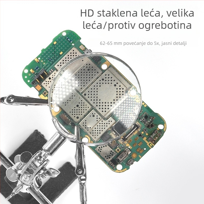 Dodatak za popravak elektronike: klips s povećalom za montažu, stalak za lemilicu za PCB ploče i držač za fiksiranje PCB