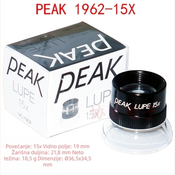 PEAK 1962 15x lupa sa skalom, promjer 20 mm