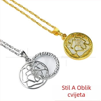 Nakit s povećalom 6x na metalnom lančiću za džemper, za čitanje sitnog teksta