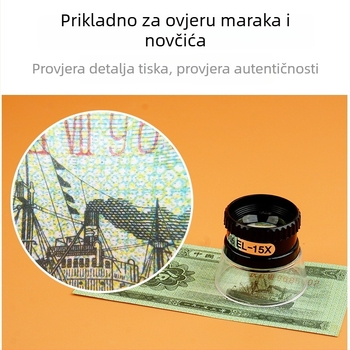 15x cilindrično optičko povećalo za popravak satova, mehaničko održavanje te procjenu novčića i maraka (13097)