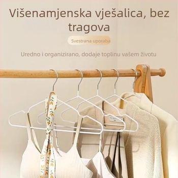 Deblja i produžena vješalica za odjeću za odrasle, protuklizna, dizajn bez šavova
