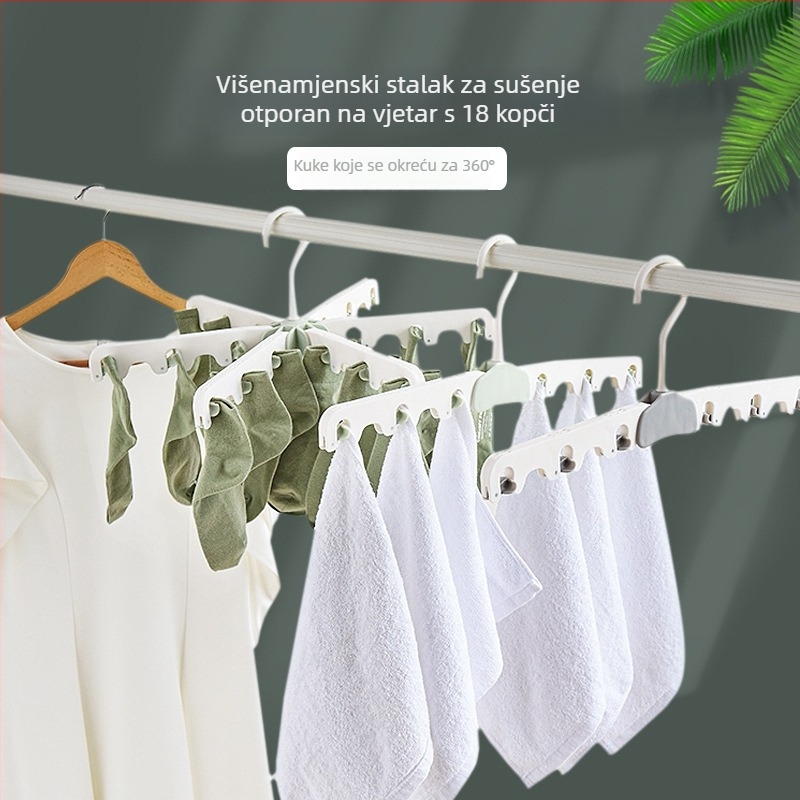 Prijenosne protuklizne sklopive štipaljke za odjeću, otporne na vjetar, s višestrukim klipsama za sušenje čarapa
