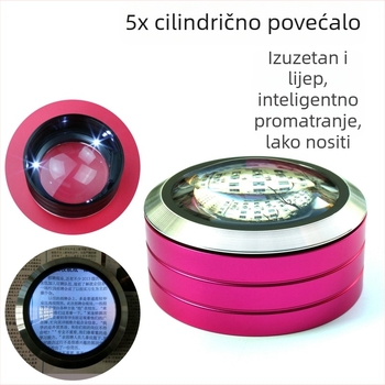 90 mm cilindrično povećalo sa 6 LED dioda, K9 leća, stolna papirna težina