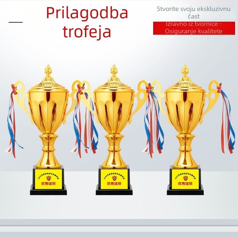 Metalni trofej s prilagođenom kronom zlatne, srebrne i bakrene boje za košarku, nogomet i dječje sportske događaje – studentska nagrada