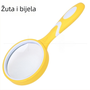 Ručna lupa s gumom drškom i plastičnim kućištem, optička staklena leća, 10x povećanje, za čitanje starijih osoba