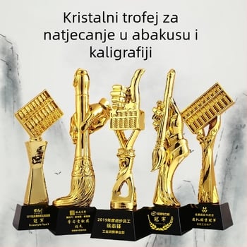 Krištalni trofej za abakus, dječje natjecanje iz matematike i umjetnosti (kaligrafija i slikanje)