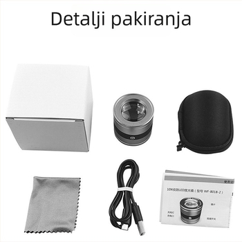 Lupa za procjenu nakita sa skalom, aluminijska legura, dvostruka leća, visoko povećanje