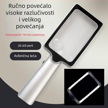 Star XT-1713A Pravokutna ručna povećala s 20 LED osvjetljenjem za čitanje, 2x osnovno povećanje i 8x pričvršćeno ogledalo