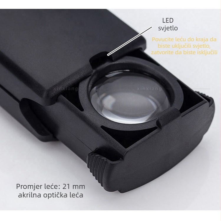 LED osvijetljena lupa, 30x, 21 mm leća, ladica-stil, za antikne dijamantske nakit i jade – identifikacija protiv falsifikata za zbirke