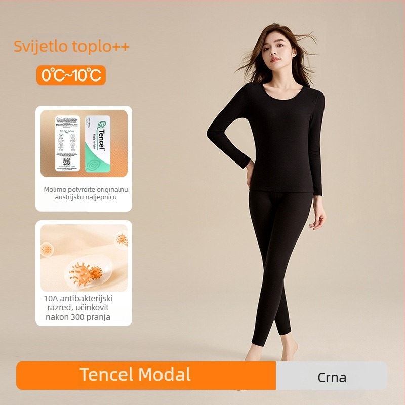 Ženski termalni set od Tencel Modala, antibakterijski, lagani, bez šavova, koži prijazan, uski kroj, visoka elastičnost, jesenski top i hlače