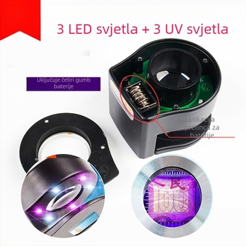 Xingte C920 stolno povećalo s 30× povećanjem, 6 LED svjetala, lampica za provjeru novca i mjernu skalu