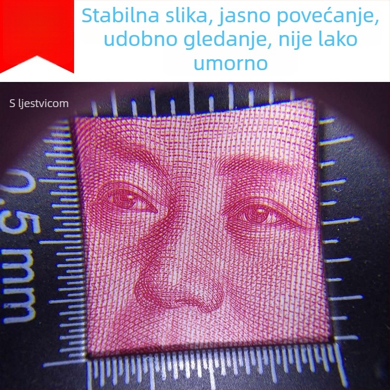 Xingte C920 stolno povećalo s 30× povećanjem, 6 LED svjetala, lampica za provjeru novca i mjernu skalu