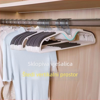 Kuka za odjeću s kratkim vratom, bez tragova na tkanini, sprječava udubljenja na ramenima, štedi prostor, protuklizna, za kućnu upotrebu