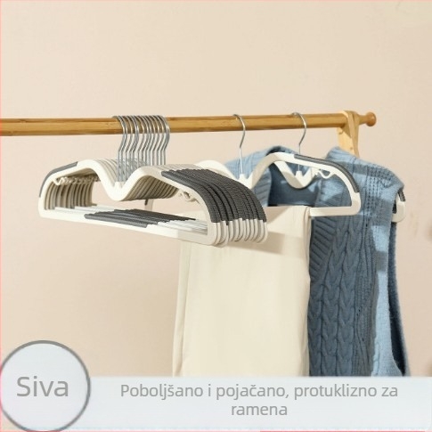 Kuka za odjeću s kratkim vratom, bez tragova na tkanini, sprječava udubljenja na ramenima, štedi prostor, protuklizna, za kućnu upotrebu