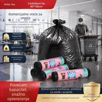 Ekstra velike crne vreće za otpad za vanjsku higijenu, visok kapacitet, za hotele i komercijalnu upotrebu