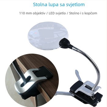 110T LED klipsa stolno povećalo s dvostrukim lećama za čitanje i popravke