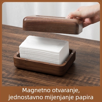 Drvena kutija za papirnate maramice od orahovog drveta, stolna za dnevni boravak, hotel i restoran