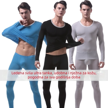 Muški ultra-tanki termalni komplet od ledene svile, s dugim rukavima i hlačama, VS007QTZ