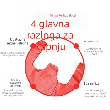 Crvena debela vreća za otpad za kućanstvo s ručkom