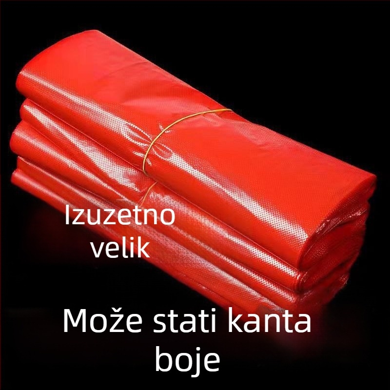 Crvena debela vreća za otpad za kućanstvo s ručkom