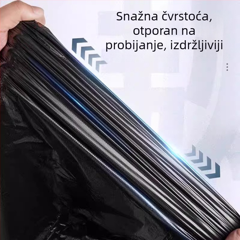 Kućne vreće za otpad, debeli, ekonomsko pakiranje, uredska uporaba, vest-stil, crne, velike veličine, kuhinjske vreće, 100 komada