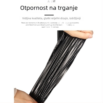 Deblja velika vreća za smeće, crna, 60×80 cm, u roli, pogodna za hotele, kućanstva i komercijalnu upotrebu