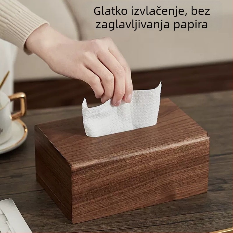 Kutija za maramice od orašćevog drveta za dnevni boravak i stol za kavu – drveno skladište papirnatih maramica