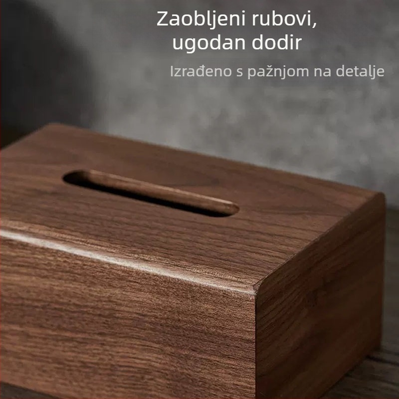 Kutija za maramice od orašćevog drveta za dnevni boravak i stol za kavu – drveno skladište papirnatih maramica