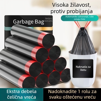 Debele vreće za smeće sa šnurnom, prijenosni koš za smeće, velike plastične vreće za dom, kuhinju i studentski dom