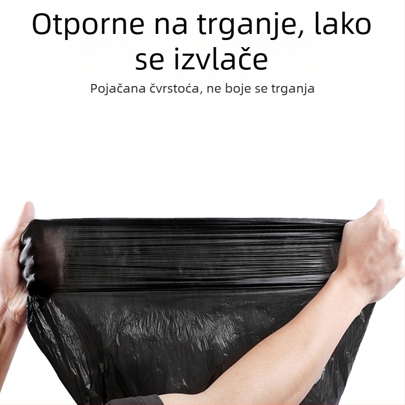 Crne vreće za smeće s ravnim otvorom, 45×50 cm, u rolama, 50 rolni