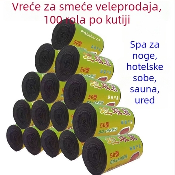 Jednokratne vrećice za otpad za kućnu i hotelsku upotrebu, perforirane, vest-stil, jačane, 10 komada u pakovanju