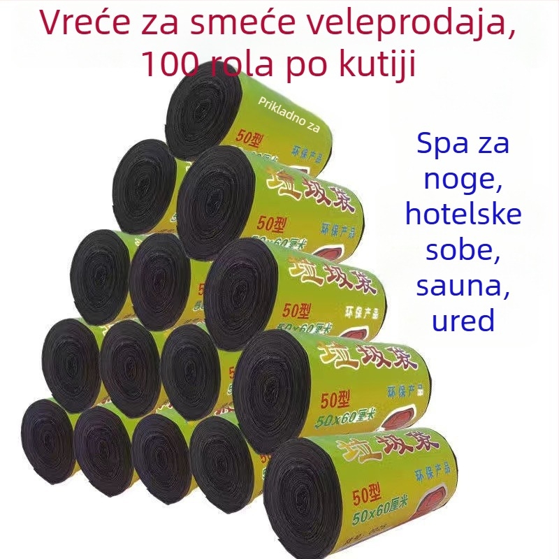 Jednokratne vrećice za otpad za kućnu i hotelsku upotrebu, perforirane, vest-stil, jačane, 10 komada u pakovanju