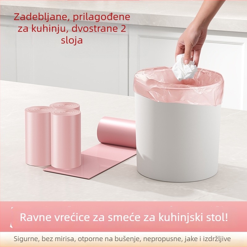 Mini stolne vrećice za otpad s ravnim otvorom, za ured, dom i automobil, jednokratne, debele, 25×30 cm